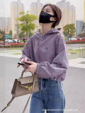 Sunscreen Clothing Female Summer Thin Coat Female Short Short 2024 New Loose Hooker Sunscreen Jacket-Outfit