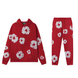Tears Kanye The Same Style Foam Kapok High Street Loose Hooded Sweater Leisure Pants Suit