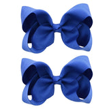 4'' Cute Solid Grosgrain Ribbon Bowknot Hair Clips For Girls Handmade Hairpins Barrettes Headwear Kids Hair