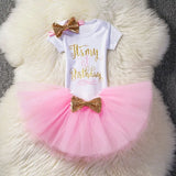 Girls Summer Dress Cute Newborn Baby Girl Clothes 1st Birthday Baby Bodysuit Romper+Ruffles Tutu Skirt +Headband