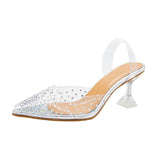 Transparent High-Heeled Sandals Women Wear High Heels In The Summer With A Water Drill Fish Mouth Shoes Fine High Heel Crystal
