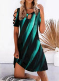 Women Floral Print Party Dresses Sexy Summer Short Sleeve O-Neck Mini Dress For Ladies Hollow Out Design Elegant Dress