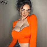 Women Pullover T shirt Solid Color V-Neck Long Sleeve Crop Top for Summer Fall Black Purple Orange