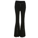 Flare Pants Women Zipper Skinny Sexy Y2k Streetwear Punk Casual Fashion Minimalist Chic Hipster All-match Females