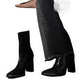 Zingj Women In 2024 New Autumn And Winter Ken Beans With The Same Patent Leather Thick With Versatile Advanced Sense Thin Boots Short Tube Women's Single