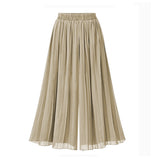 Summer Extra Large Fat Chiffon Pleated Beach Culottes