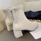 Zingj Boots 2024 New Women's Boots Winter Head Back Zipper Short Boots Women's Thick Heels Children's