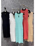 Zingj New Vintage High-Grade Ice-Sensitive Silk Sleeveless Slim And Medium-Length Knitted Dress With Bottomed