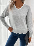 And Winter Leisure Jacket Lady Sweater Simple Atmosphere Solid Color Knitted Bottom Shirt