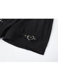 Vintage Gothic Black Shorts Wide Leg Knee Length Pants Loose Hip Hop Streetwear Harajuku High Waist Femme Y2k Punk