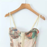 New Waist Keel Three-Dimensional Steel Ring Printed Halter