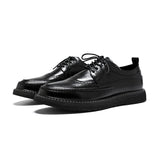Zingj Block Men's Small Leather Shoes Male Korean Version Fashion Casual Leather Shoes British Vintage Summer Shoes
