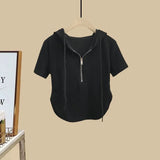 Zingj Slim Hot Girl Top With A Two-Piece Set With Slit Jeans-Outfit