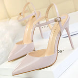 Shoes Fashion Sandals Women 2021 Patent Leather High Heels Women Sandals Summer Heeled Sandals Pointed Toe Women