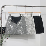 Dress Skirt Girl Babes A Small Silver Shiny Light Short Skirt
