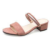 Zingj Korean Sandals Women's 2023 New Thick Heels Sandals And Slippers One Shoe And Two Open-Toed Women's
