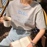 Zingj Korean Chic Summer New Embroidery Stereo Letter Casual Simple Age Reduction Round Collar Short Sleeve Versatile