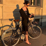 Sexy Little Sling Lace Spliced Split Dress Female Heart Pure Desire Wave Lead Fairy