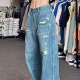 Vintage Washed Ripped Boyfriend JeansOutfit