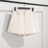 Zingj Suit Shorts Black Summer Thin 2024 New Loose High-Waist A-Line Casual Wide-Leg Hot