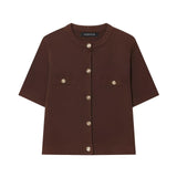 Spring 2025 New Women's Short-Sleeved Simple Fashion Knitted Jacket Skirt 1822025