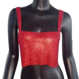 Rhinestones Party Crop Top 2022 Fashion Solid Backless Straps Full Diamonds Sequins Cami Cropped Top for
