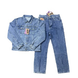 Devil Island Denim Suit High Street Western Denim Jacket Baggy Jeans Trend