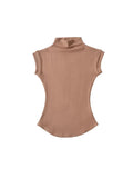 Women Summer Sexy Turtleneck Sleeveless T-Shirts Tops Solid Slim Fit Pullovers Causal Tees Shirts Female Streetwear Basics