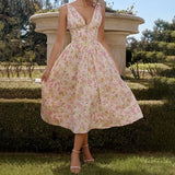 New Women's Temperament Elegant Fashion Bare Back Print Slings Sexy