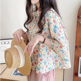 Elegant Social Women's Shirt Oversized Shirt Women's Summer Blouse 2024 Kawaii Shirt Short Sleeve Beach Cover