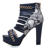 Sgesvier 2019 Platform High Heels Gladiator Sandals Women Pumps Red Rome Chains Ankle Boots Summer Ladies Shoes Peep Toe
