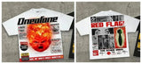 Vintage T-Shirt Men's High Street Creative Pattern Printing Round Collar Short-Sleeved Cotton Super Loose Short