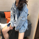 Zingj Denim Jacket Female Fall 2024 New Loose BF Wind Retro Jacket Student Salt Clothes On The Street-Outfit