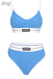 Beach Style Two Piece Sets Women V-Neck Casual Letter Embroidery Camisole Top+Briefs Matching Shorts Vacation Outfits