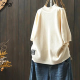 Women Spring Half High Collar Simple Leisure Fashion Solid Korean Style All-match Temperament Cozy New Arrival