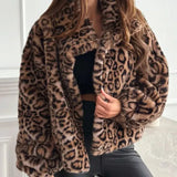 Faux Fur Leopard Jacket- Outfit