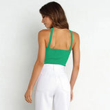 Zingj Summer New Sexy Hot Girl Hanging Neck Sling Vest Slim Knit Female Top-Outfit
