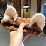 New OMG Letter Coral Fleece Wash Face Bow Hairbands For Women Girls Headbands Headwear Hair Bands Turban Hair