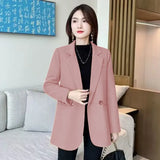 Zingj Suit Jacket Female 2024 Spring And Autumn New Korean Version Slim Small Casual Temperament Small Suit Coat