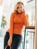 Color Half Collar Slim Knit Bottoming
