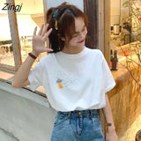 Colors T-shirts Women Candy-color Button Korean Style Chic Trendy College Students Ulzzang Teens Girls Summer Leisure
