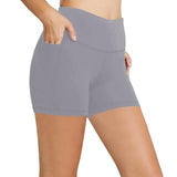 Yoga Pants Pocket High Waist Elasticity Pure Color Breathable Exercise Running Training Fitness