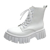 Zingj Laced Martin Boots 2024 Autumn And Winter New Korean Leather Boots Comfortable Soft Soles For Women's Middle