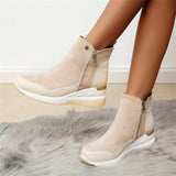 Large-Size Boots Children 2025 Autumn And Winter New Sports Wind Round Head Side Zippered Women's Snow