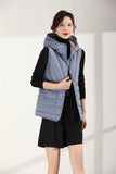 Autumn And Winter New Style Down Jacket Vest Female Short Money Double-Sided Wear Light Hooded Casual Warm Coat Tide Horse Clip-Outfit