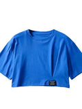 Crop Tops Women Summer High Waist Fashion T-shirt Egirl New Solid Cut Out Short Sleeve Tees