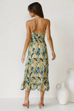 Summer Printed Ruffle Sleeveless Dress