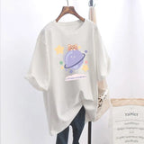 Women T-shirt Rabbit Printed Short Sleeve Women Loose Tops Summer Student Streetwear O-neck Sweet Girls Tee Shirt
