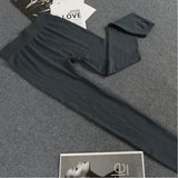 Style Brushed Pants Bottoming Trousers Thin Solid Color Skinny Tight Yoga