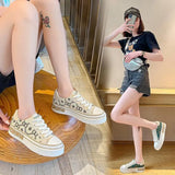 Zingj Bottom Canvas Shoes Female 2023 New Autumn And Winter New Fashion Niche Design Spell Color Lace Live Small White Shoes- Outfit